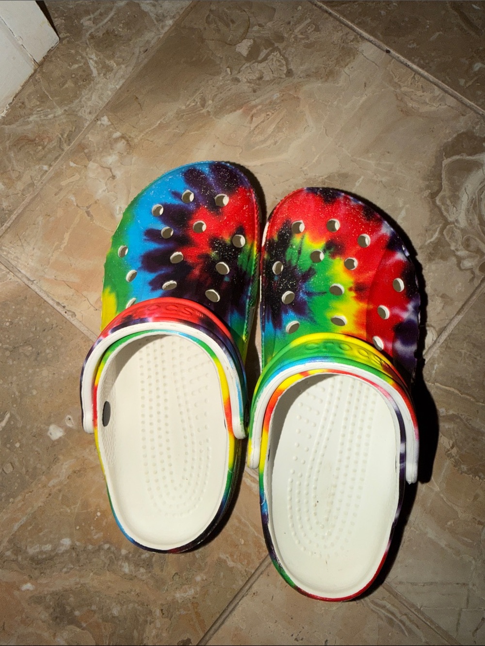 CROCS Tie-Dye Rainbow Slip-On Clogs